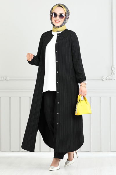 MRV E.N.D. - From The Front Buttoned Up Hijab Team 5676END900-M Black - 351773
