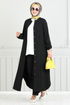 From The Front Buttoned Up Hijab Team 5676END900-M Black - Thumbnail
