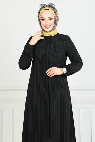 MRV E.N.D. - From The Front Buttoned Up Hijab Team 5676END900-M Black - 351774