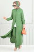 From The Front Buttoned Up Hijab Team 5676END900-M Khaki - Thumbnail