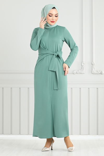MRV A.L.G. - From The Side Belt Detailed Dress 0409ALG1079-M Mint - 352067
