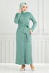 From The Side Belt Detailed Dress 0409ALG1079-M Mint - Thumbnail