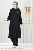 MRV P.M. - From The Side Buttoned Up Hijab Team 4075PM1063-M Black