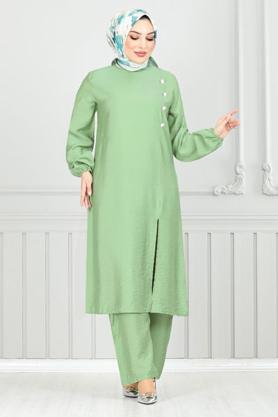 MRV P.M. - From The Side Buttoned Up Hijab Team 4075PM1063-M Unripe almond - 351402