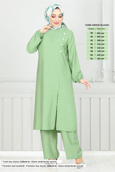 MRV P.M. - From The Side Buttoned Up Hijab Team 4075PM1063-M Unripe almond - 352453