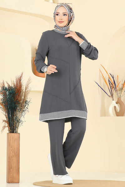 S.L. - Garni Detay Aerobin Takım 2635SL432-MS Antrasit - 406736