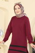 Garni Detaylı İki İplik Takım 1004ETT926-MS Bordo - Thumbnail