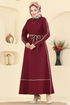 Garnili Dabıl Elbise 2781SL432-MS Bordo - Thumbnail