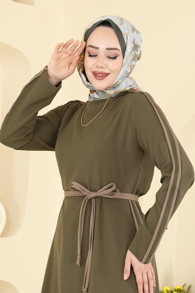 S.L. - Garnili Dabıl Elbise 2781SL432-MS Haki - 421298