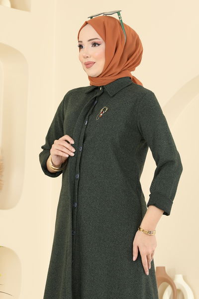 U.K.B. - Gizli Düğmeli Balıksırtı Takım 24006UKB139-MS Haki - 416187