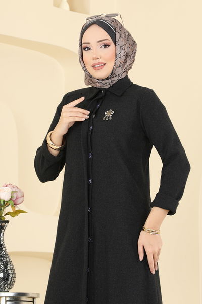 U.K.B. - Gizli Düğmeli Balıksırtı Takım 24006UKB139-MS Siyah - 416195