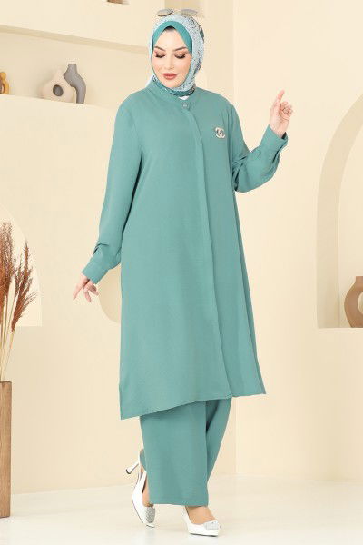 T.R.T. - Gizli Düğmeli Tesettür Takım 1974TRT545-MS Mint