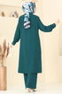 Gizli Düğmeli Tesettür Takım 1974TRT545-MS Petrol - Thumbnail