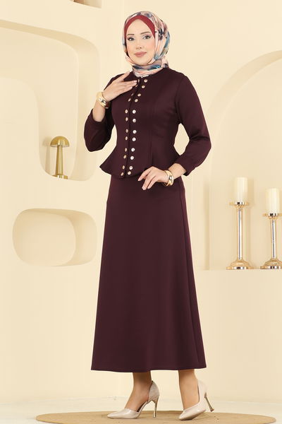 S.L. - Gold Çıtçıtlı Şık Takım 2748SL432-MS Bordo - 418735