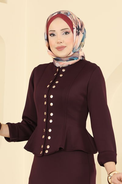 S.L. - Gold Çıtçıtlı Şık Takım 2748SL432-MS Bordo - 418736