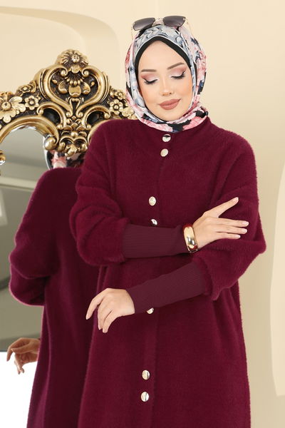 H.S.C. - Gold Düğmeli Triko Hırka 4857HSC1162-MS Bordo - 412685