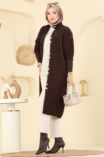 H.S.C. - Gold Düğmeli Triko Hırka 4857HSC1162-MS Kahve - 412691