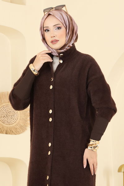 H.S.C. - Gold Düğmeli Triko Hırka 4857HSC1162-MS Kahve - 412693