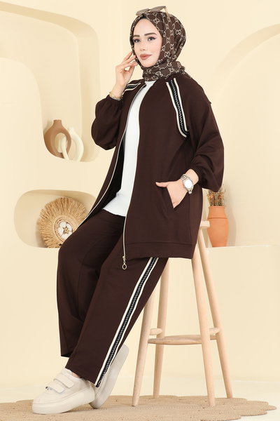 H.B.S. - Gold Fermuarlı Modal Takım 3287HBS856-MS Kahve - 427200