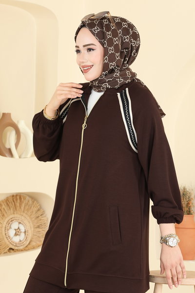 H.B.S. - Gold Fermuarlı Modal Takım 3287HBS856-MS Kahve - 427201