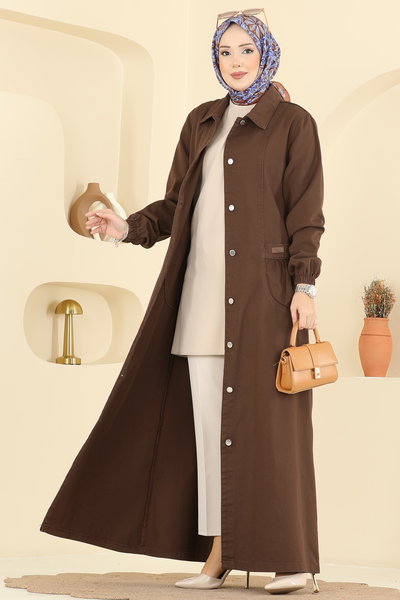 O.R.G. - Gömlek Yaka Armalı Kap 1320ORG1169-MS Kahve - 424161