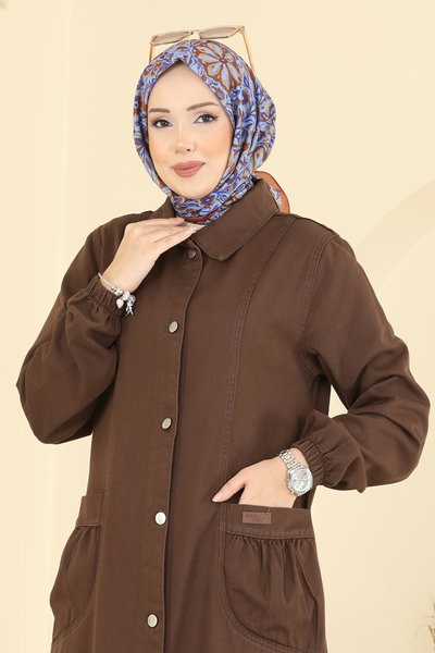 O.R.G. - Gömlek Yaka Armalı Kap 1320ORG1169-MS Kahve - 424163