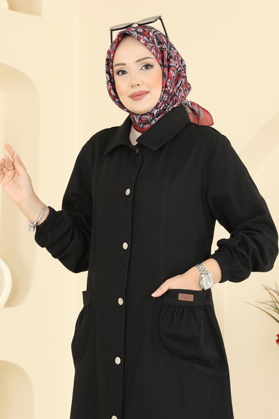 O.R.G. - Gömlek Yaka Armalı Kap 1320ORG1169-MS Siyah - 424196