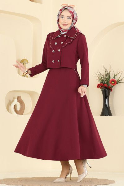 S.L. - Gömlek Yaka Dabıl Takım 2785SL432-MS Bordo