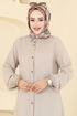 Gömlek Yaka Detaylı Tunik 2001ERK1158-MS Taş - Thumbnail