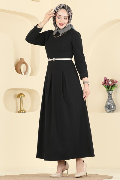 P.L. - Gömlek Yaka Tivit Elbise PL9195-MS Siyah - 422495