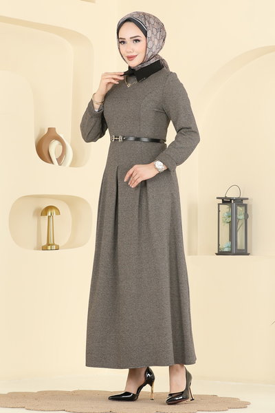 P.L. - Gömlek Yaka Tivit Elbise PL9195-MS Vizyon - 422499