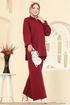 Gömlek Yaka Triko Takım 8080KLB1050-MS Bordo - Thumbnail