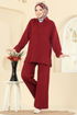 Gömlek Yaka Triko Takım 8080KLB1050-MS Bordo - Thumbnail