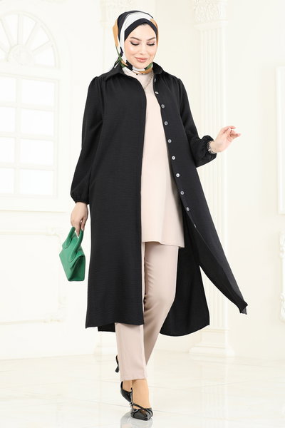 B.İ.S.S.K. - Gömlek Yaka Tunik 6174BSK463-MS Siyah - 370208