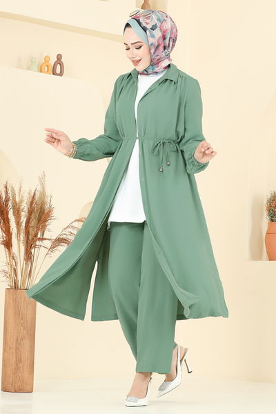 D.V.L. - Gömlek Yaka Tunik Takım 458DVL817-MS Mint - 387672