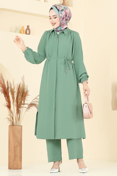 D.V.L. - Gömlek Yaka Tunik Takım 458DVL817-MS Mint - 387673