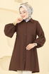 Gömlek Yakalı Tunik 3055KTR750-MS Kahve - Thumbnail