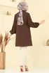 Gömlek Yakalı Tunik 3055KTR750-MS Koyu Kahve - Thumbnail