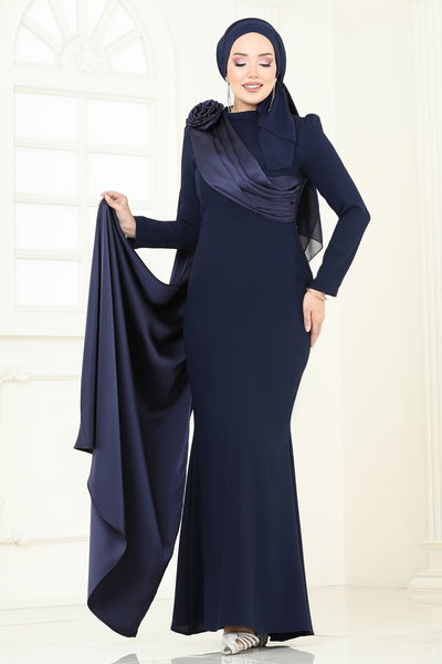 B.İ.S.S.K. - Gül Detay Abiye Elbise 6227BSK463-MS Laci - 370523