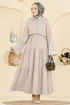 Güpür Detaylı Etekli Takım 328ASN888-MS Taş - Thumbnail