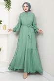 MRV D.V.L. - Half Buttoned Up Bürümcük Dress 402DVL897-M Mint