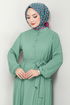 Half Buttoned Up Bürümcük Dress 402DVL897-M Mint - Thumbnail