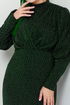 Her Chest Drapeli Hijab Evening dress 5469END900-M Emerald - Thumbnail