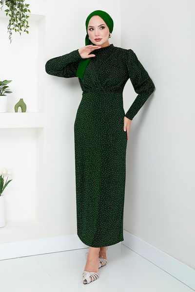 MRV E.N.D. - Her Chest Drapeli Hijab Evening dress 5469END900-M Emerald - 345237