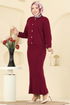 Hırkalı Triko Takım 1438MT581-MS Bordo - Thumbnail