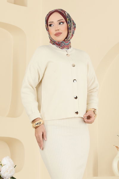 M.T. - Hırkalı Triko Takım 1438MT581-MS Taş - 417026