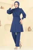 A.S.M. - İnci Detay Tesettür Takım ASM2809-MS İndigo