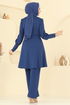 İnci Detay Tesettür Takım ASM2809-MS İndigo - Thumbnail