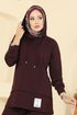 Kapşon Detaylı Modal Takım 2730SL432-MS Bordo - Thumbnail