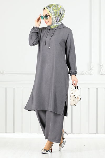 MRV O.Z.R. - Kapşonlu Keten Takım 824OZR1047-M Antrasit - 353141